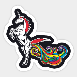 Unicorn Farting Rainbow Funny Hilarious Gay Womens Gay Sticker